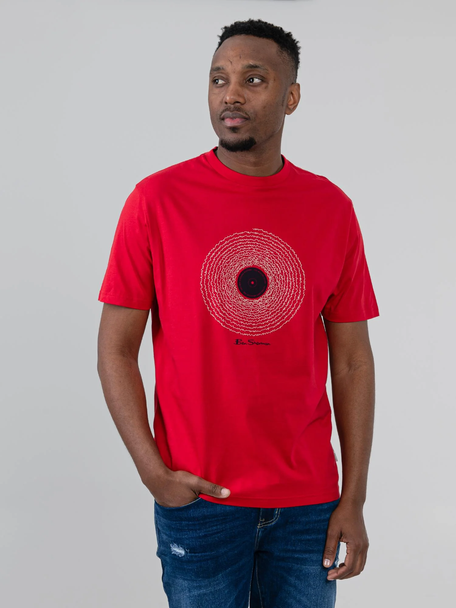 Sound Wave Record Tee - Red