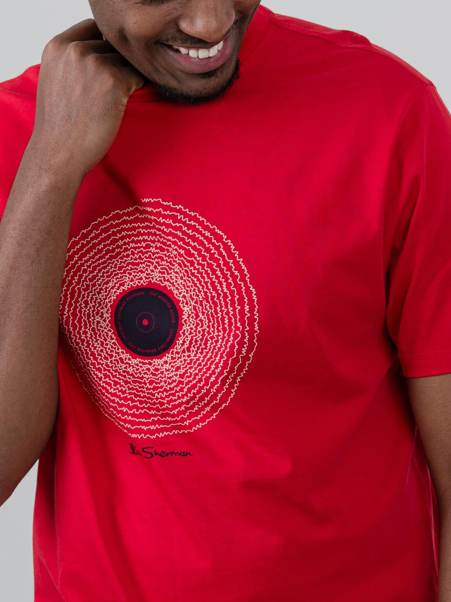 Sound Wave Record Tee - Red - Image 2