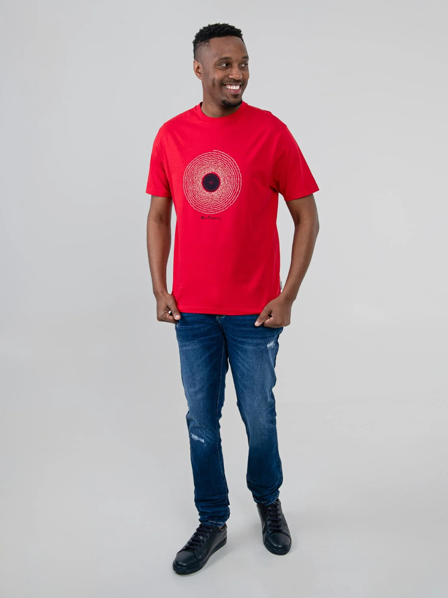 Sound Wave Record Tee - Red - Image 4
