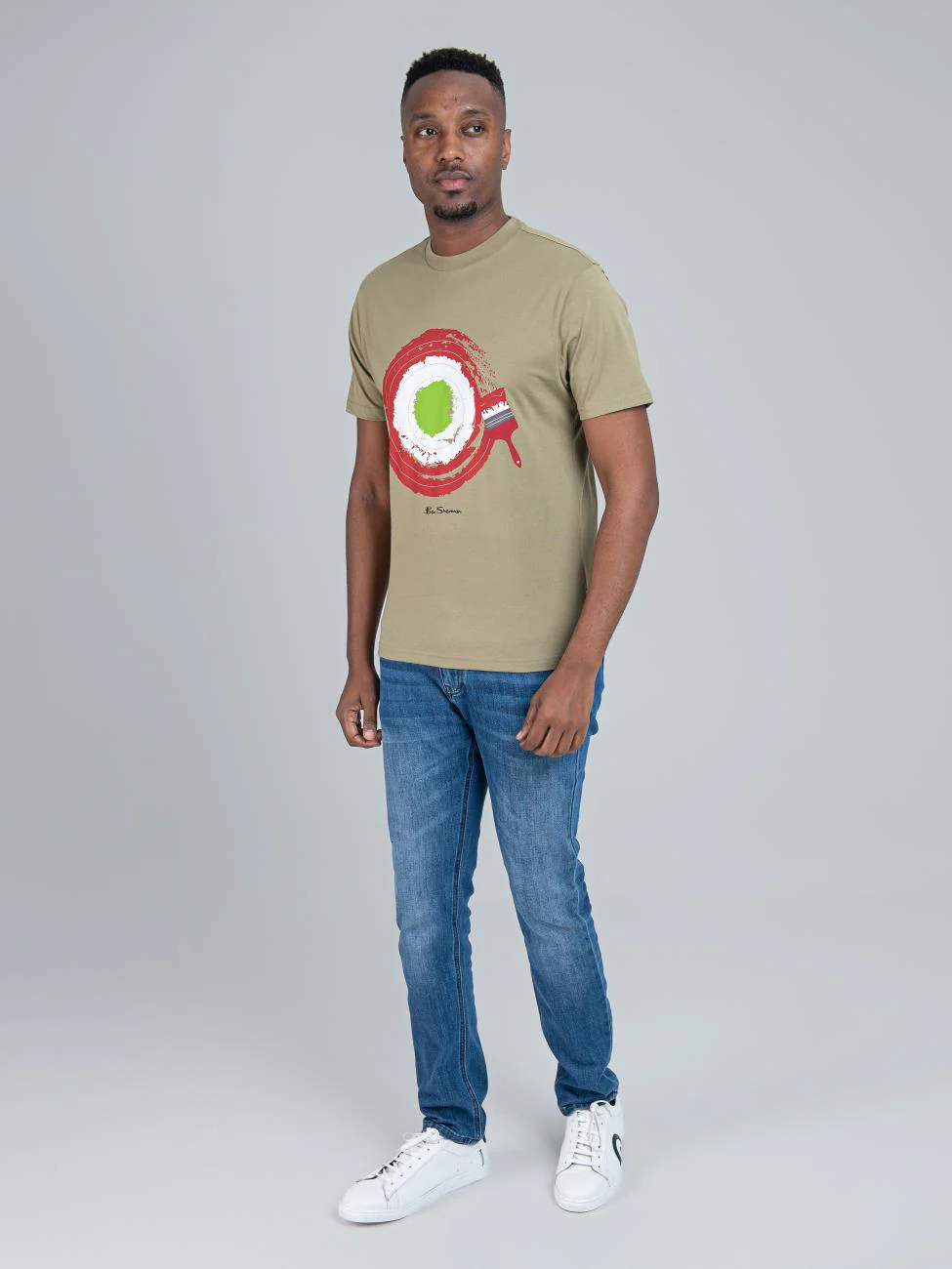 Target Brushstroke T-Shirt - Olive Night - Image 4