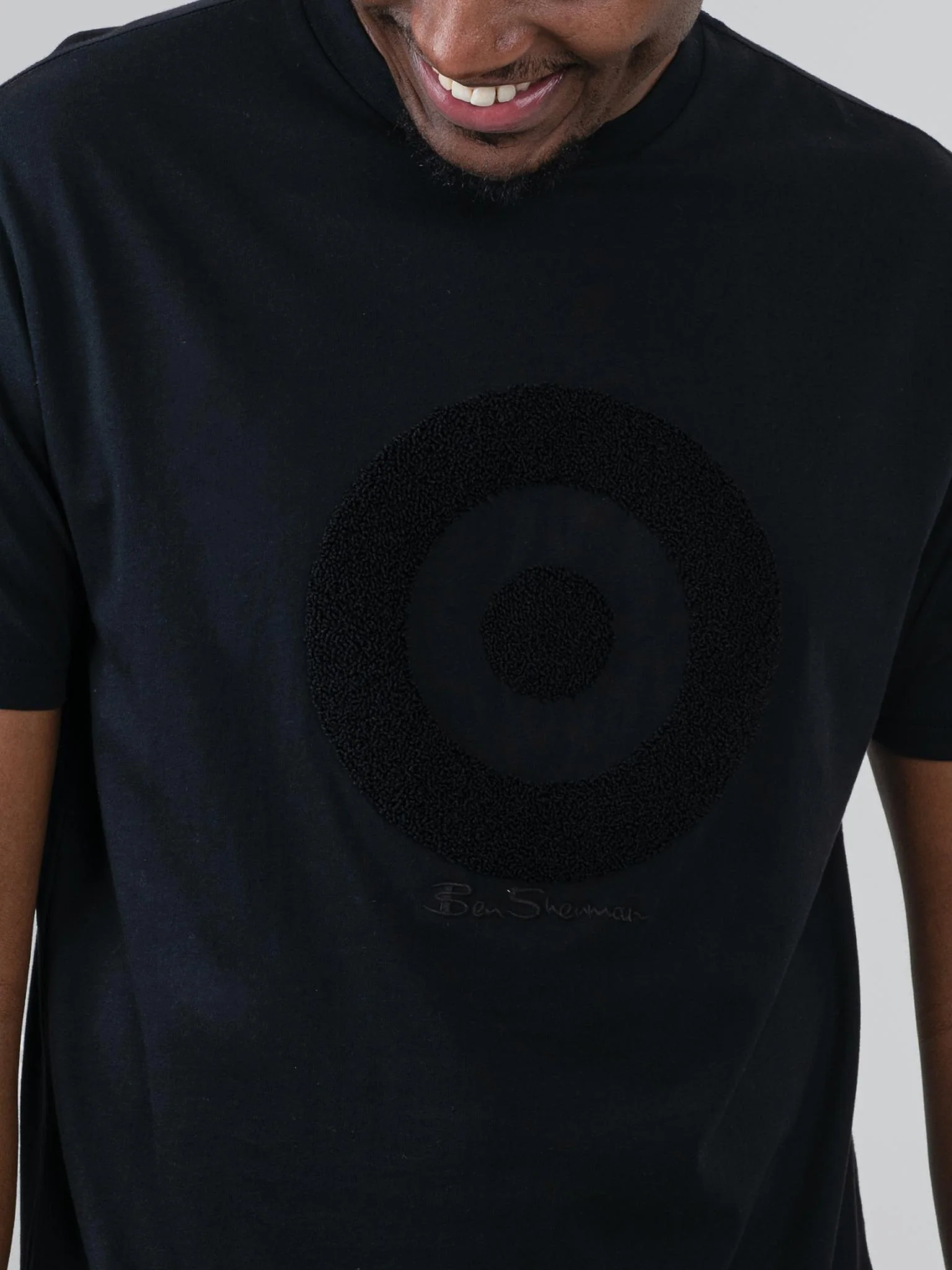 Target Towelling Applique Tee - Black - Image 2