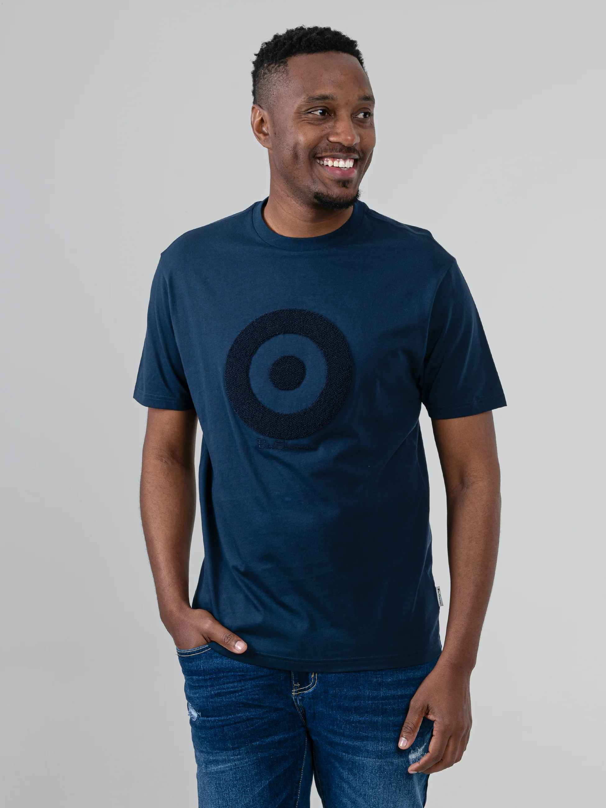Target Towelling Applique Tee - Navy