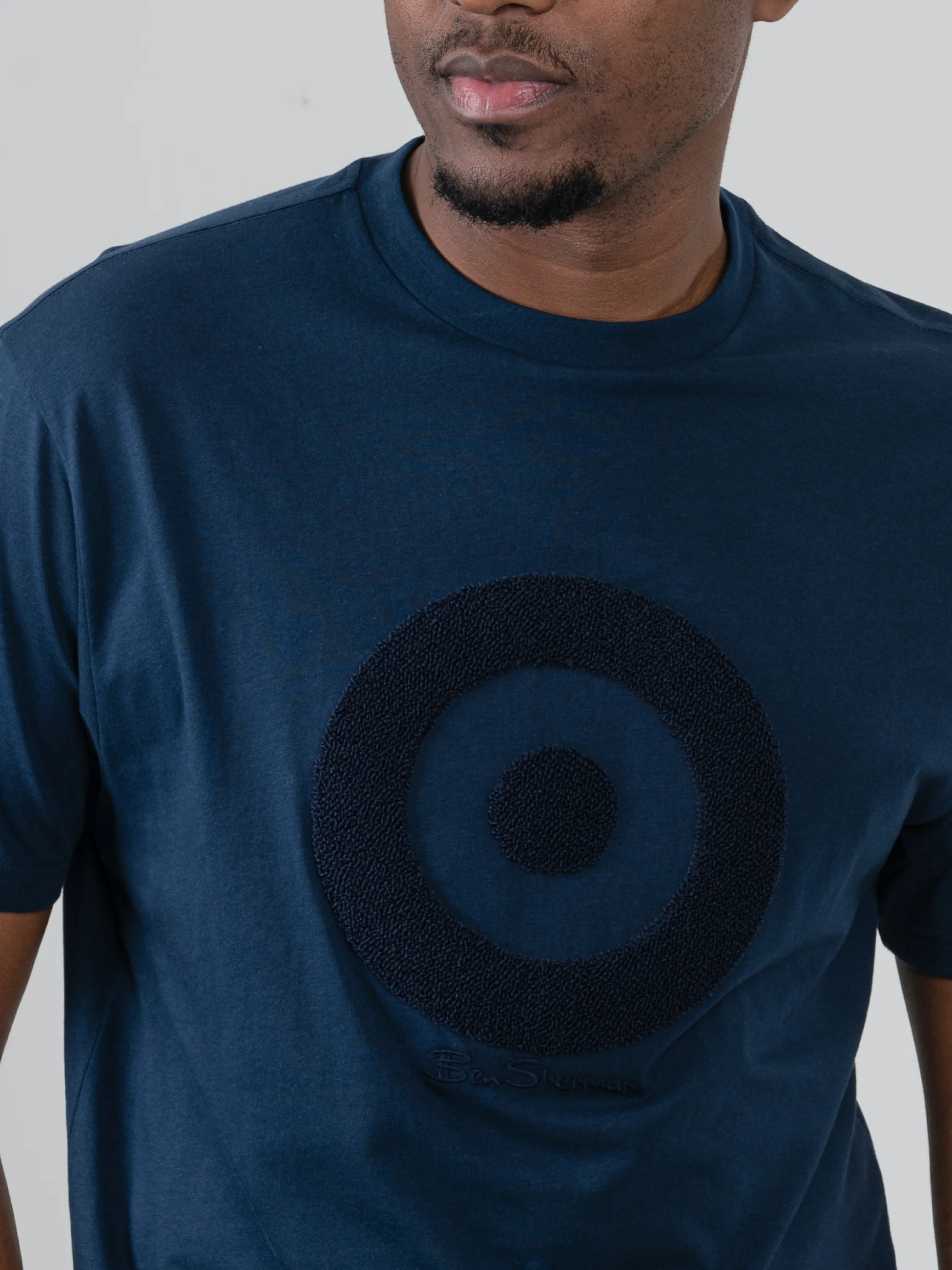 Target Towelling Applique Tee - Navy - Image 3