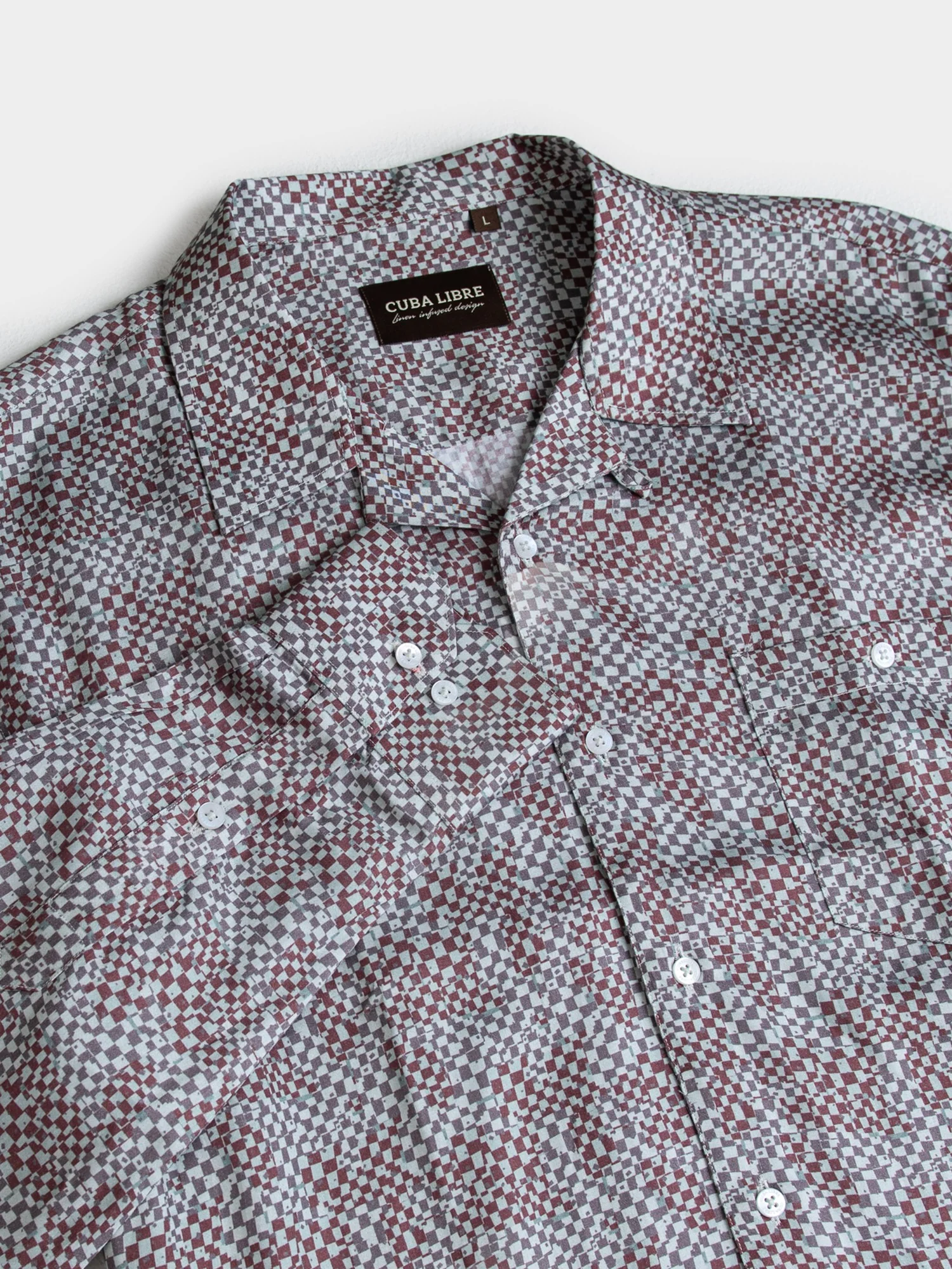 Toni Tencel Print Long Sleeve Shirt - Wine Multi - Image 5