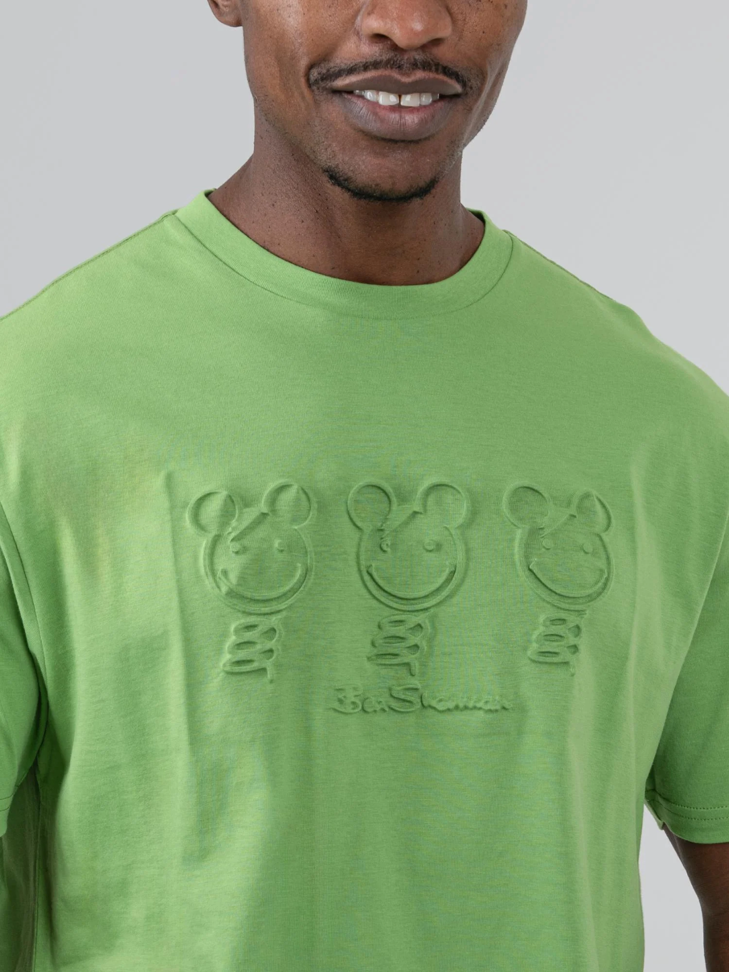 Trio Embossed Happy Bears - Piquant Green - Image 3
