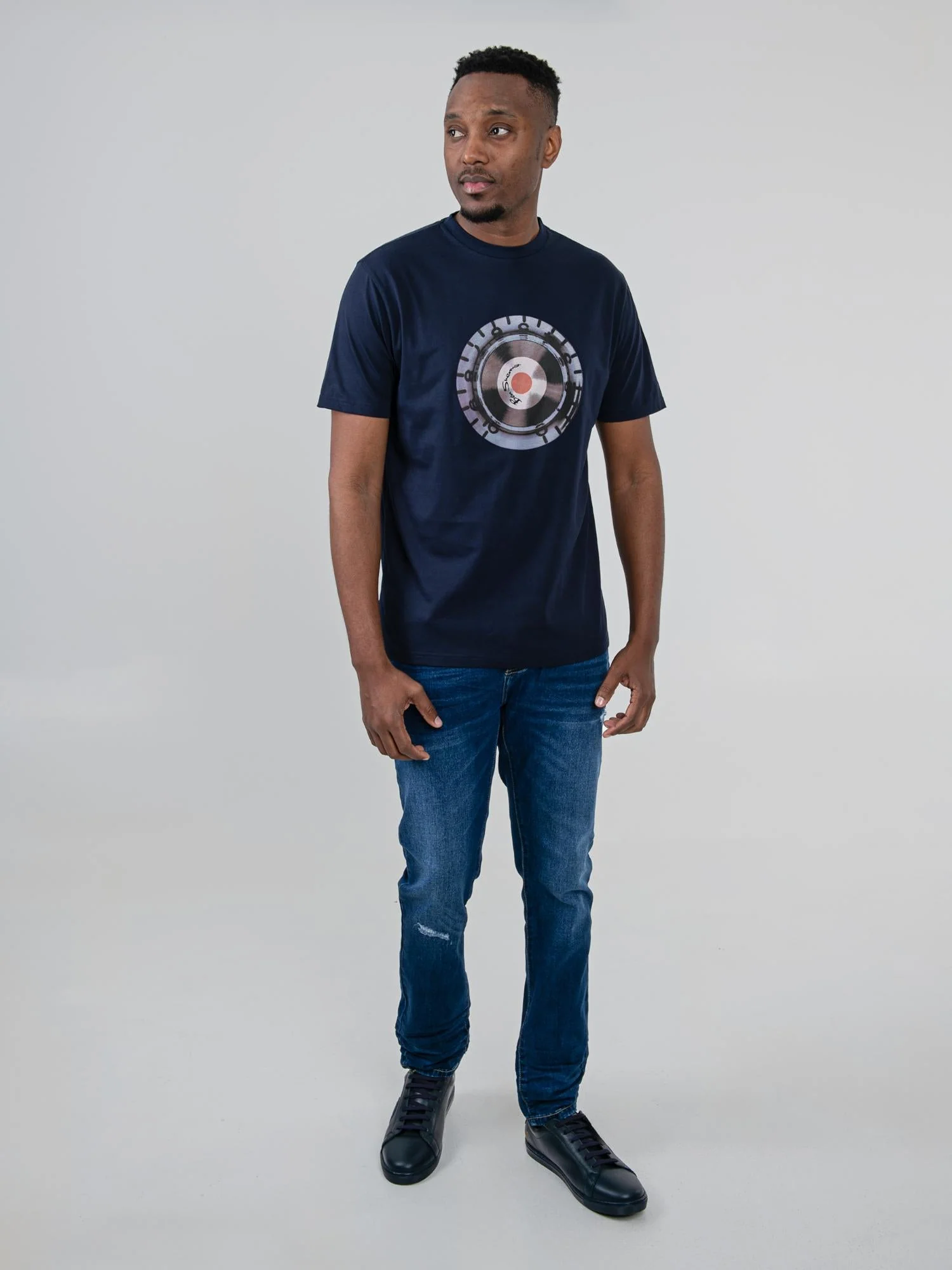 Turn It Up Tee - Navy - Image 4