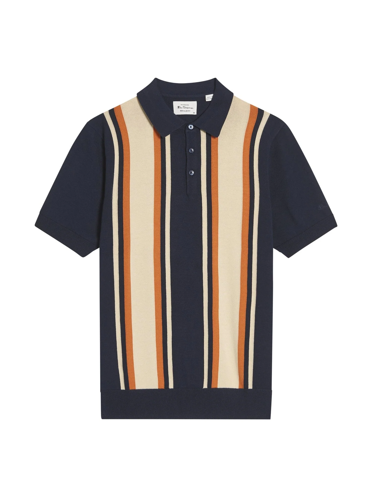 Vertical Stripe Polo in Dark Navy - Image 5
